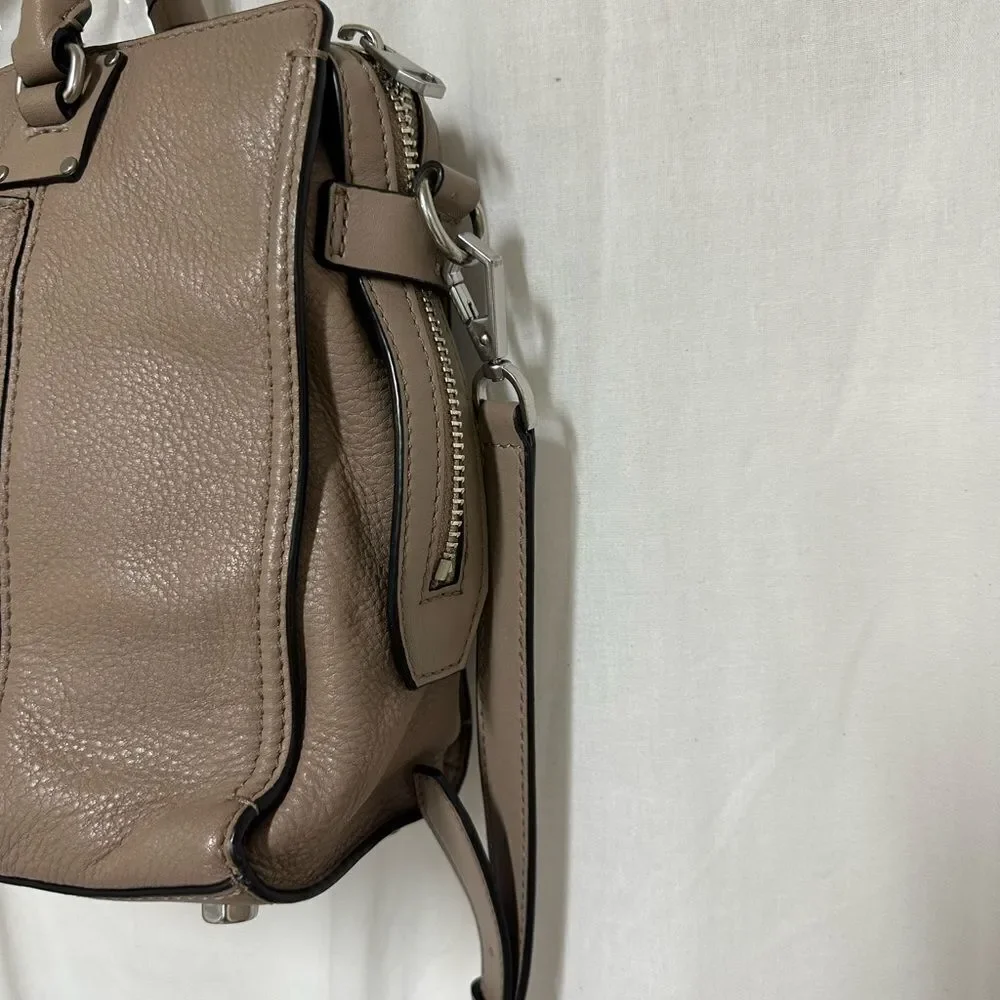 Rebecca Minkoff Bree Taupe Medium Leather Satchel Shoulder Bag
